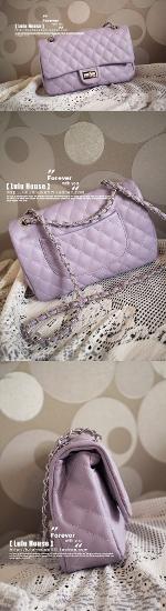 หมดค่ะ กระเป๋าLuluhouse รุ่นL75-01lp ของแท้ 100% กระเป๋าสะพายแฟชั่นเกาหลีสีม่วงอ่อนLavender